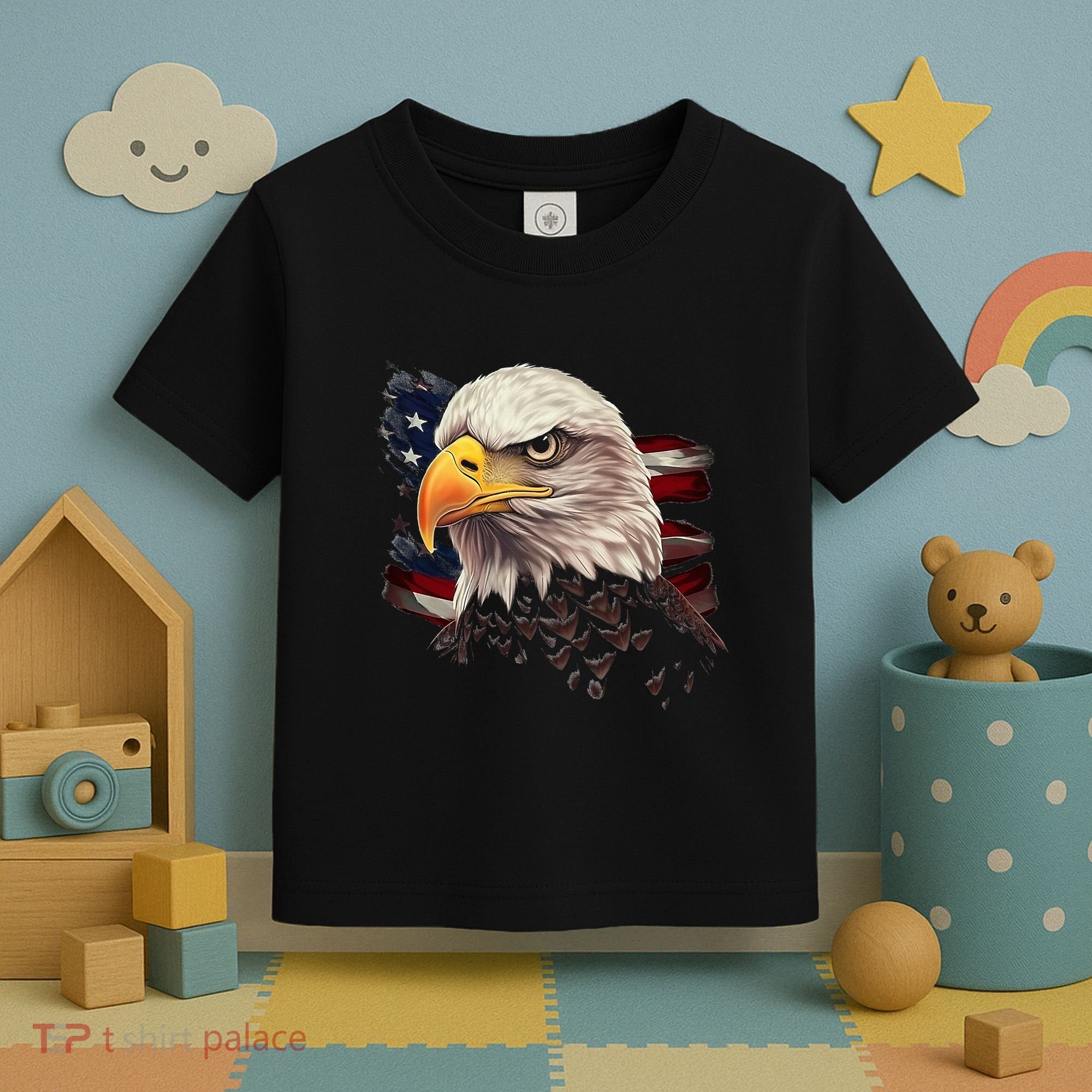 American Bald Eagle American Flag Usa Bald Eagle Toddler T-Shirt