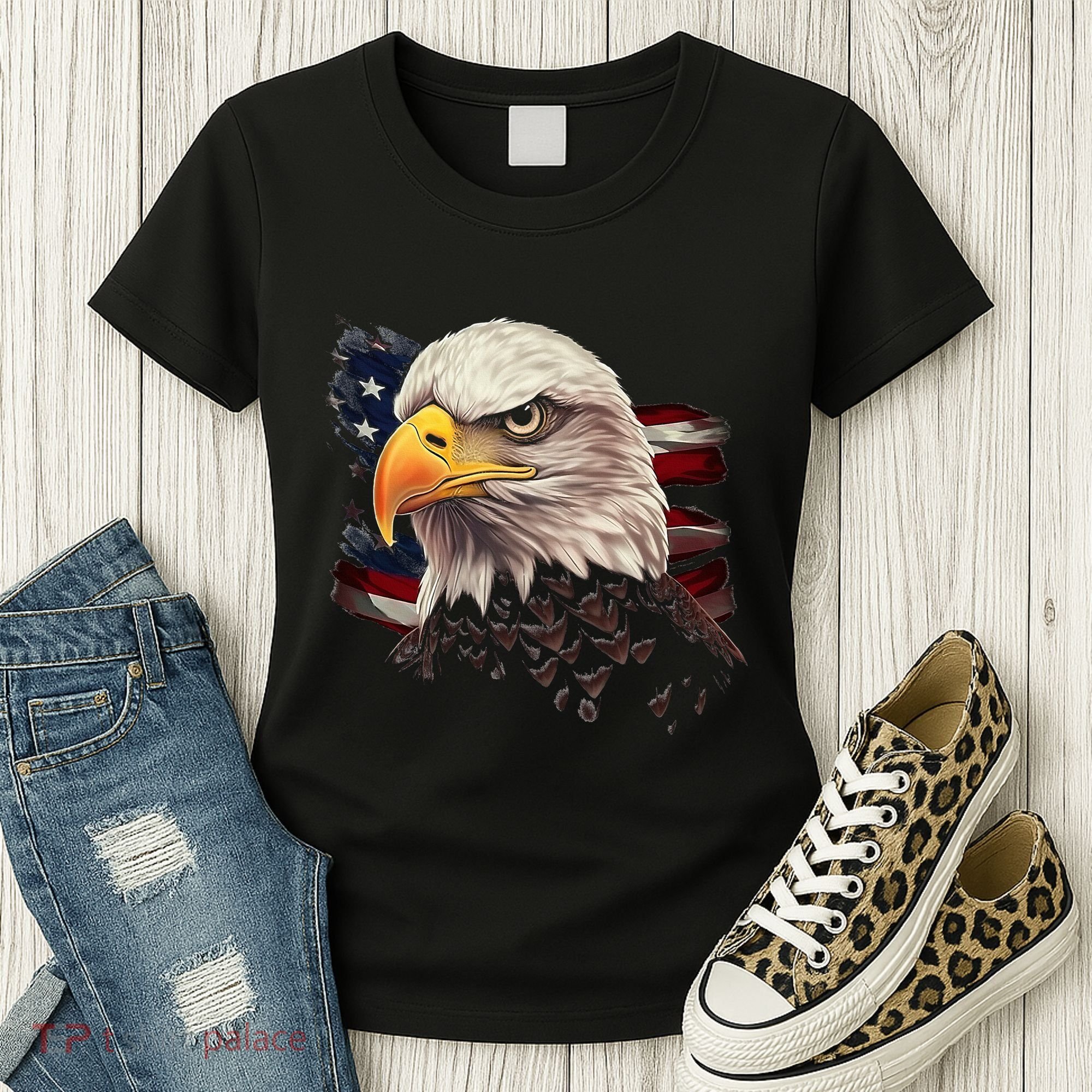 American Bald Eagle American Flag Usa Bald Eagle Women's T-Shirt