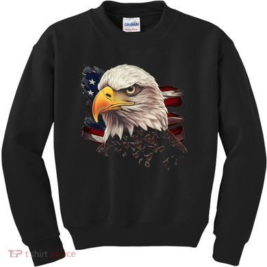 American Bald Eagle American Flag Usa Bald Eagle Kids Sweatshirt
