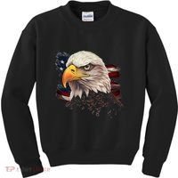 American Bald Eagle American Flag Usa Bald Eagle Kids Sweatshirt thumb 0