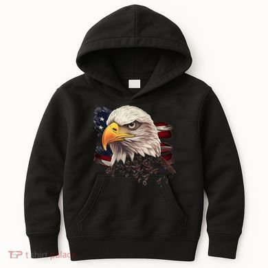 American Bald Eagle American Flag Usa Bald Eagle Kids Hoodie