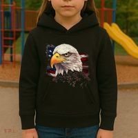 American Bald Eagle American Flag Usa Bald Eagle Kids Hoodie thumb 3