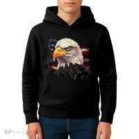 American Bald Eagle American Flag Usa Bald Eagle Kids Hoodie thumb 4