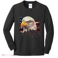 American Bald Eagle American Flag Usa Bald Eagle Kids Long Sleeve Shirt thumb 0