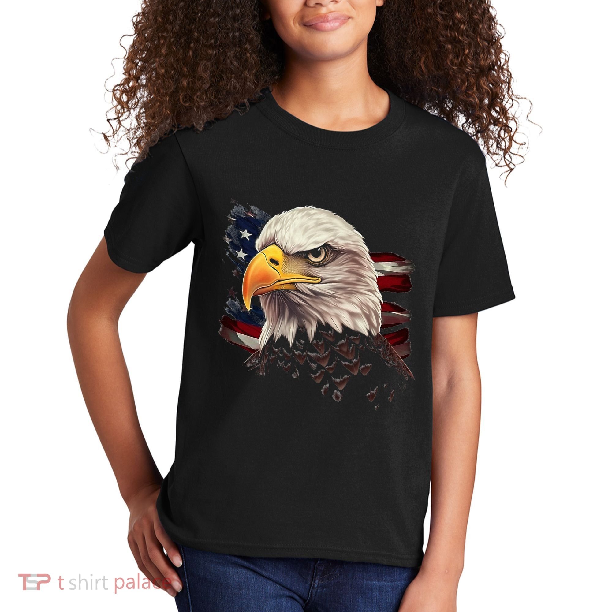 American Bald Eagle American Flag Usa Bald Eagle Kids T-Shirt