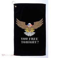 American Bald Eagle American Flag Patriotic You Free Tonight Great Gift Golf Towel thumb 0