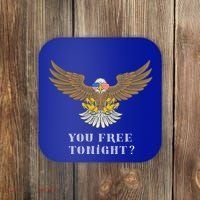 American Bald Eagle American Flag Patriotic You Free Tonight Great Gift Coaster thumb 0
