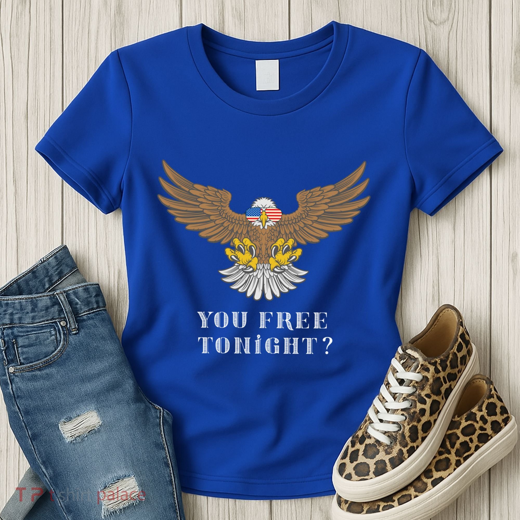 American Bald Eagle American Flag Patriotic You Free Tonight Great Gift Women's T-Shirt