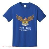 American Bald Eagle American Flag Patriotic You Free Tonight Great Gift Kids T-Shirt thumb 0