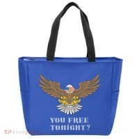 American Bald Eagle American Flag Patriotic You Free Tonight Great Gift Tote Bag thumb 0
