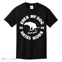 Anti Biden Even My Dog Hates Biden Anti Biden Pro America Kids T-Shirt thumb 0