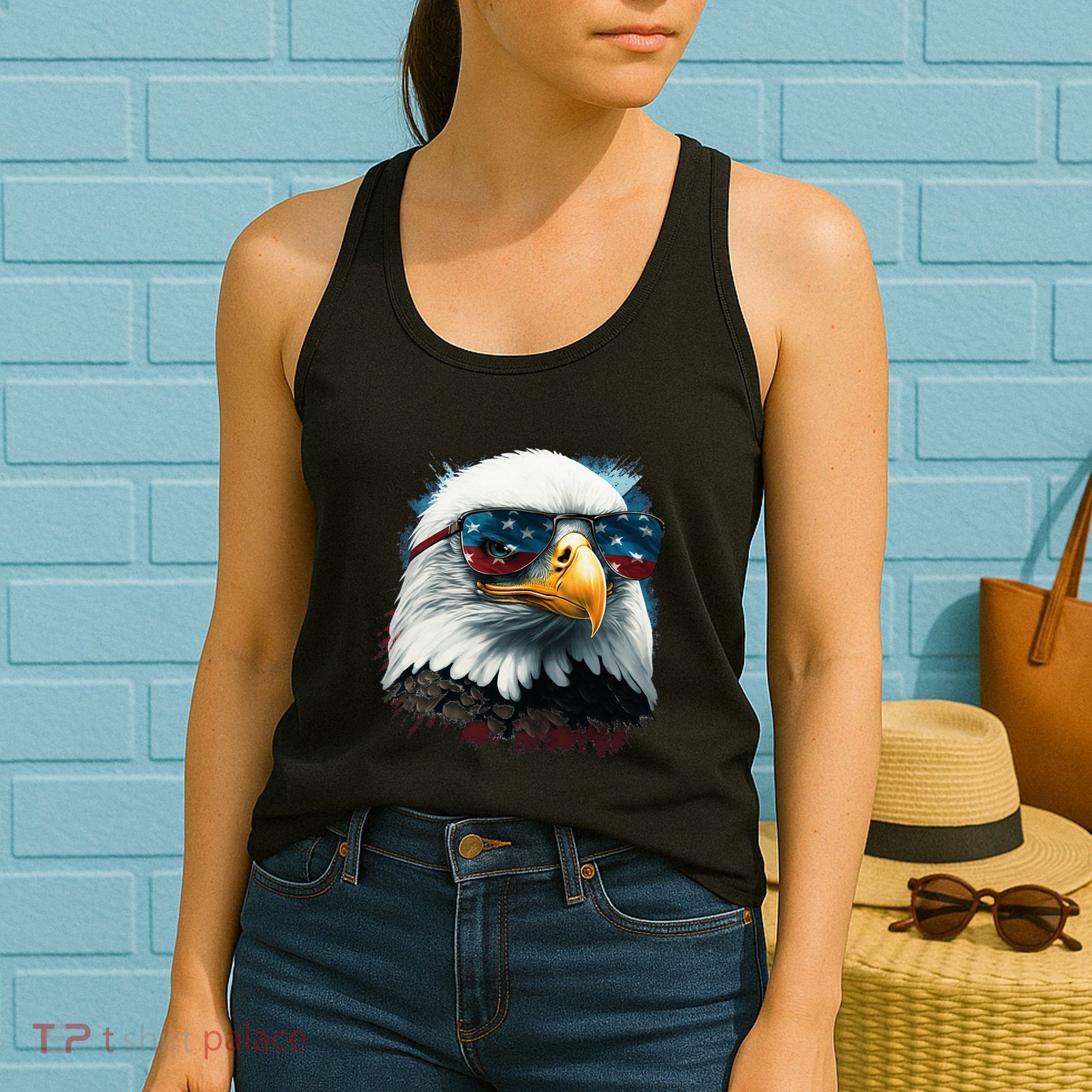 American Bald Eagle Usa Flag Eagle Usa Women's Tank Top