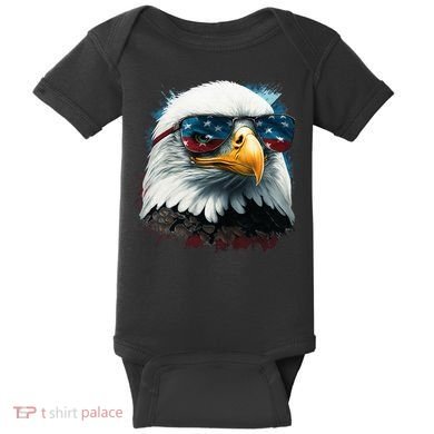 American Bald Eagle Usa Flag Eagle Usa Baby Bodysuit