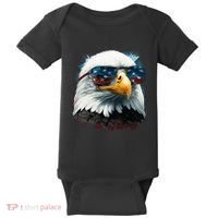 American Bald Eagle Usa Flag Eagle Usa Baby Bodysuit thumb 0