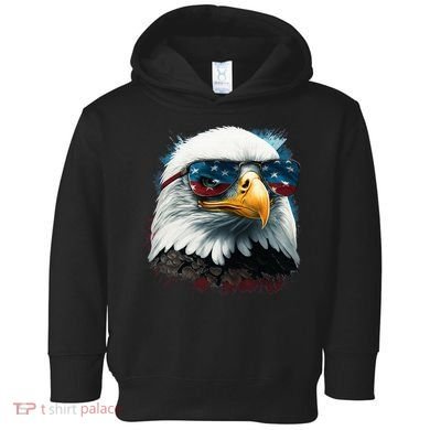 American Bald Eagle Usa Flag Eagle Usa Toddler Hoodie