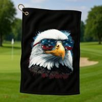 American Bald Eagle Usa Flag Eagle Usa Golf Towel thumb 1