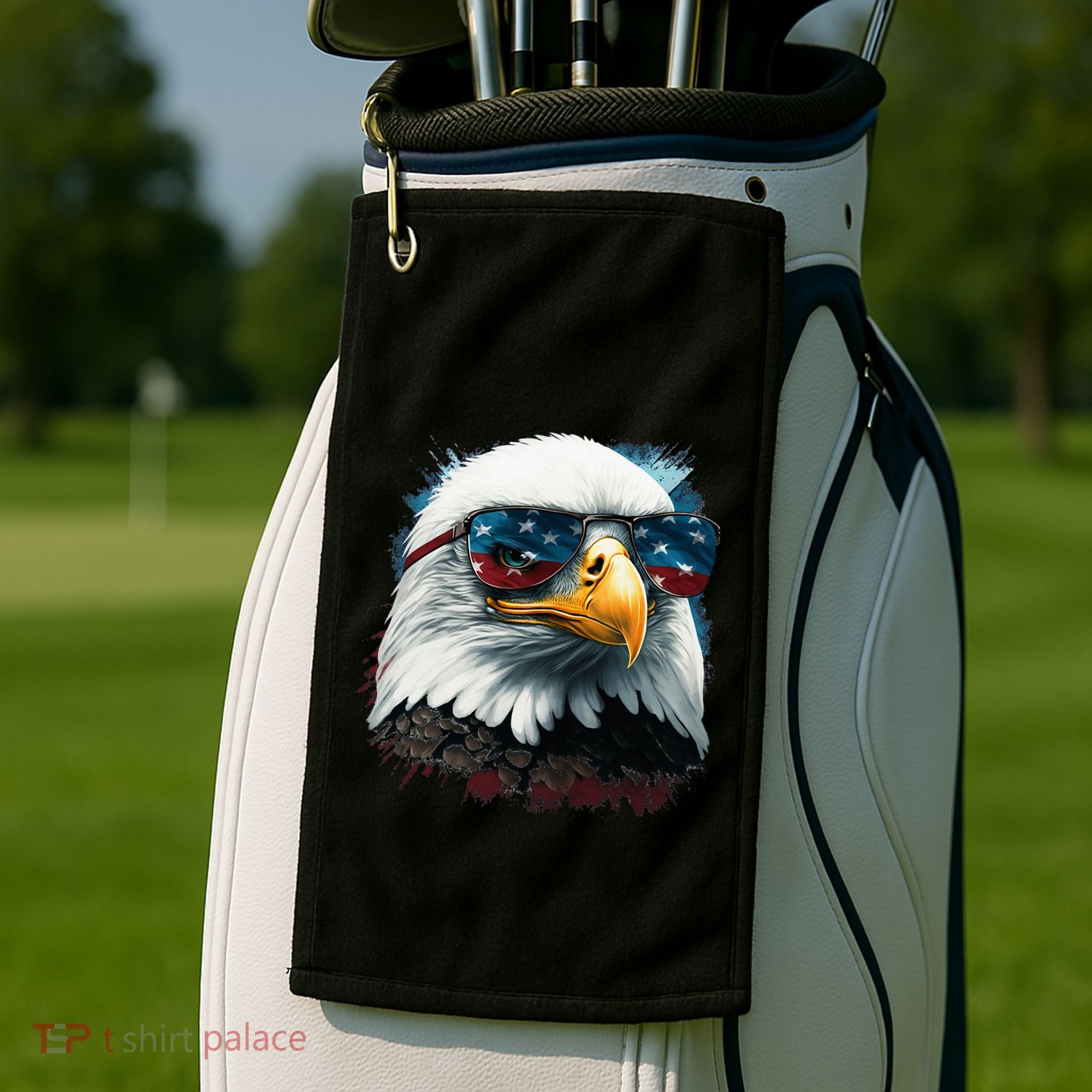 American Bald Eagle Usa Flag Eagle Usa Golf Towel
