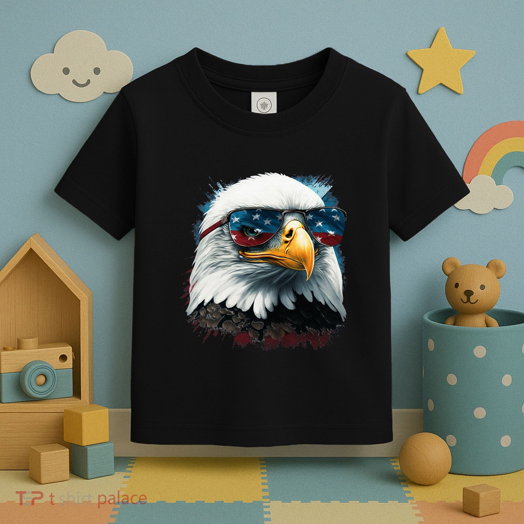American Bald Eagle Usa Flag Eagle Usa Toddler T-Shirt