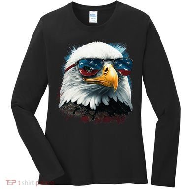 American Bald Eagle Usa Flag Eagle Usa Women's Long Sleeve Shirt