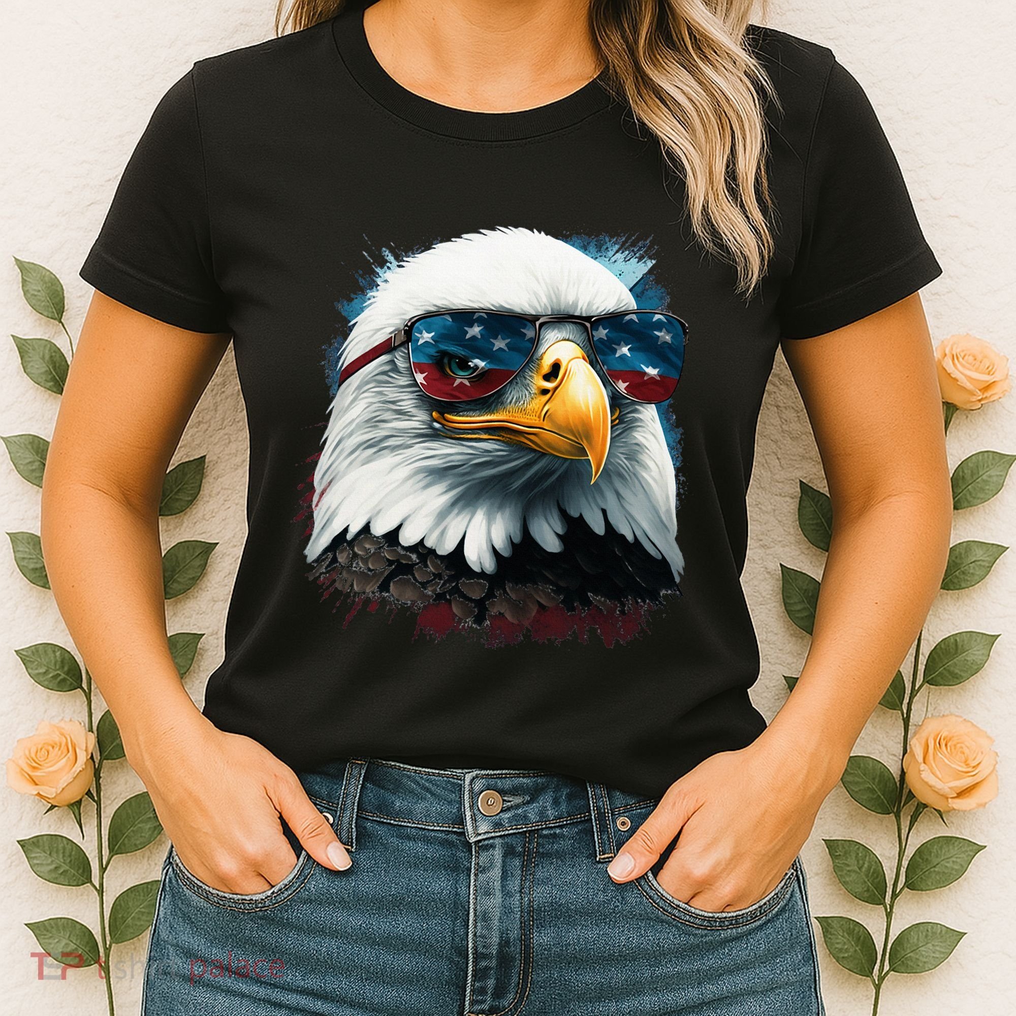 American Bald Eagle Usa Flag Eagle Usa Women's T-Shirt