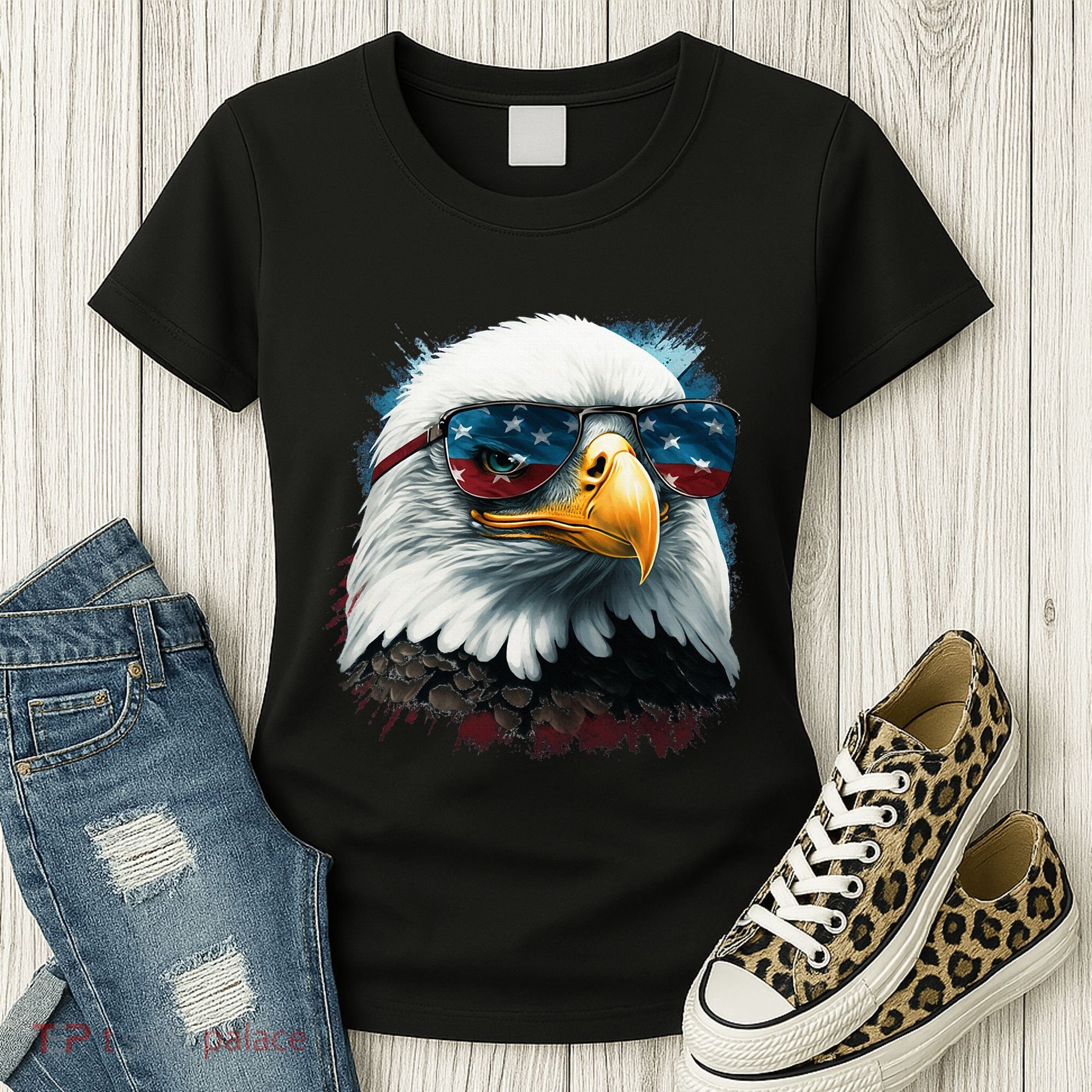 American Bald Eagle Usa Flag Eagle Usa Women's T-Shirt