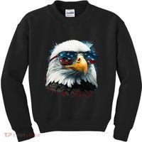 American Bald Eagle Usa Flag Eagle Usa Kids Sweatshirt thumb 0