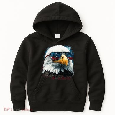 American Bald Eagle Usa Flag Eagle Usa Kids Hoodie