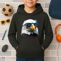 American Bald Eagle Usa Flag Eagle Usa Kids Hoodie thumb 2