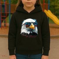 American Bald Eagle Usa Flag Eagle Usa Kids Hoodie thumb 3