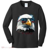 American Bald Eagle Usa Flag Eagle Usa Kids Long Sleeve Shirt thumb 0