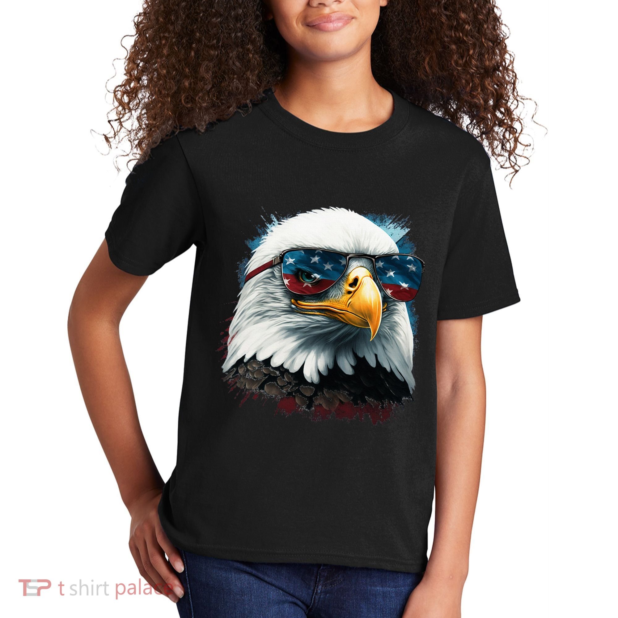 American Bald Eagle Usa Flag Eagle Usa Kids T-Shirt