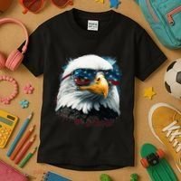 American Bald Eagle Usa Flag Eagle Usa Kids T-Shirt thumb 3