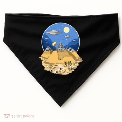 Aliens Bulding Egyptian Pyramids USA-Made Doggie Bandana