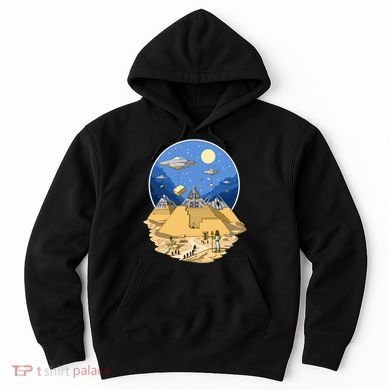Aliens Bulding Egyptian Pyramids Hoodie