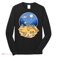 Aliens Bulding Egyptian Pyramids Long Sleeve Shirt thumb 0