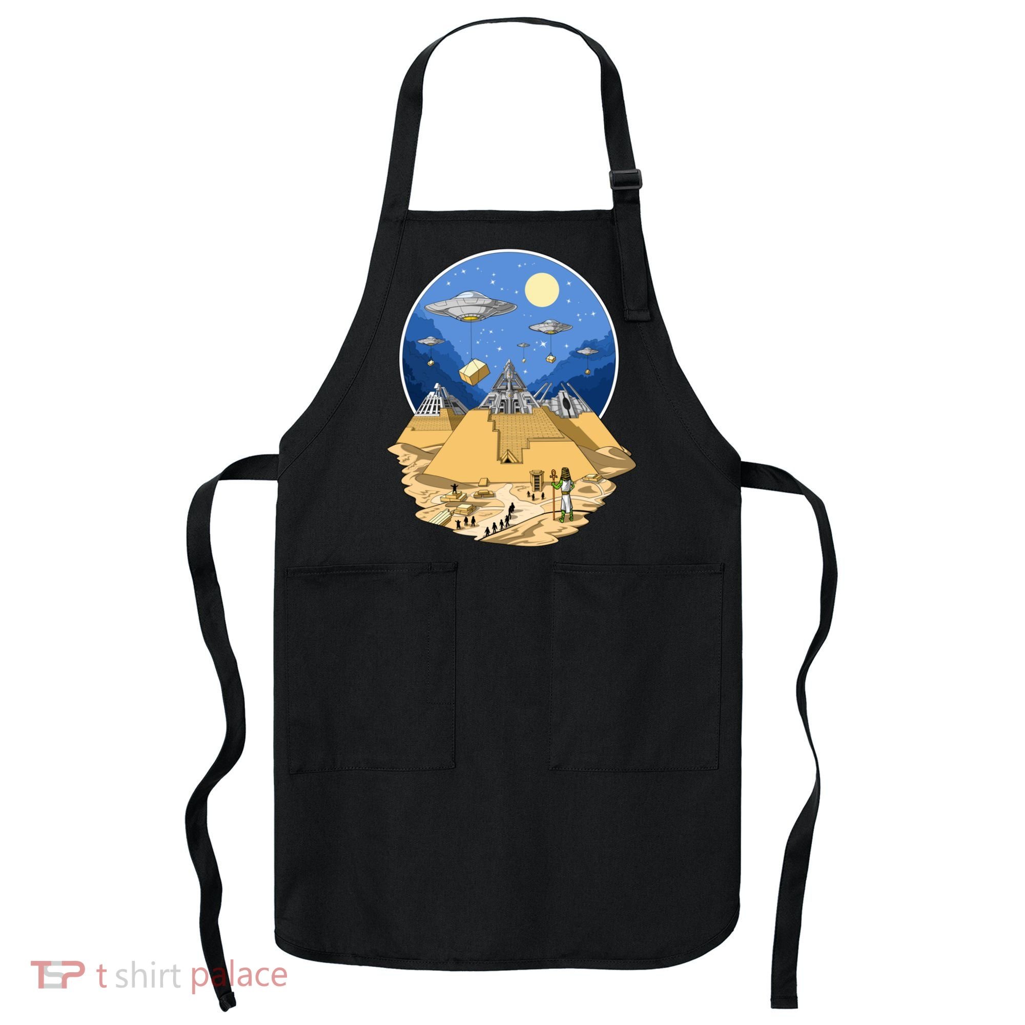 Aliens Bulding Egyptian Pyramids Apron