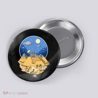 Aliens Bulding Egyptian Pyramids Button thumb 0