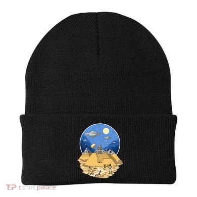 Aliens Bulding Egyptian Pyramids Beanie