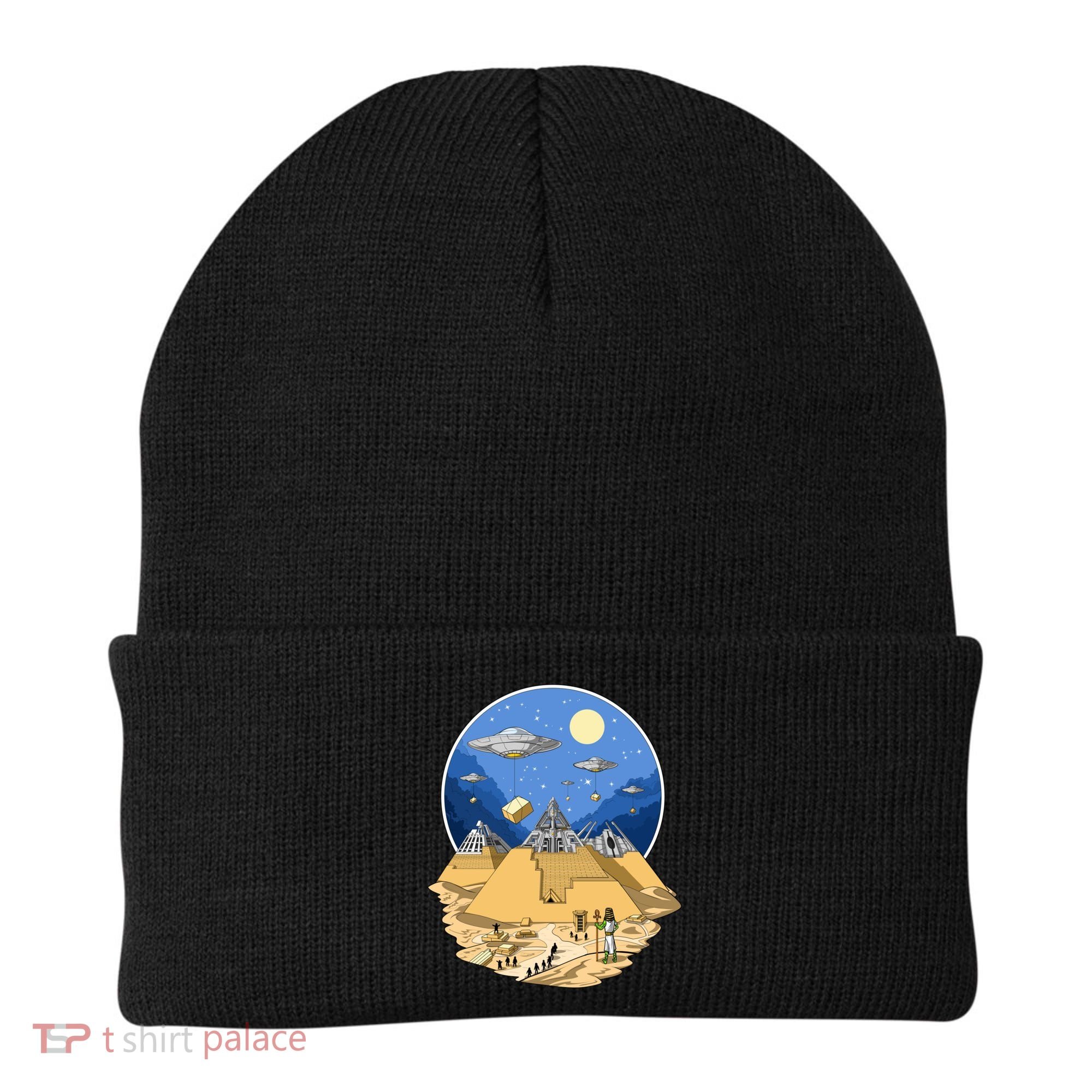 Aliens Bulding Egyptian Pyramids Beanie