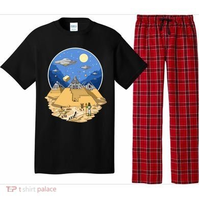 Aliens Bulding Egyptian Pyramids Pajama Set