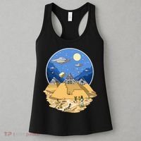 Aliens Bulding Egyptian Pyramids Women's Tank Top thumb 3