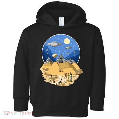 Aliens Bulding Egyptian Pyramids Toddler Hoodie