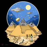 Aliens Bulding Egyptian Pyramids Women's Long Sleeve Shirt thumb 2