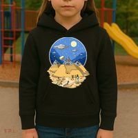 Aliens Bulding Egyptian Pyramids Kids Hoodie thumb 3