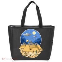 Aliens Bulding Egyptian Pyramids Tote Bag thumb 0