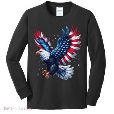 American Bald Eagle Gift Kids Long Sleeve Shirt