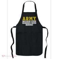 Army because even marines need heroes Apron thumb 0