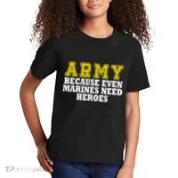 Army because even marines need heroes Kids T-Shirt thumb 2
