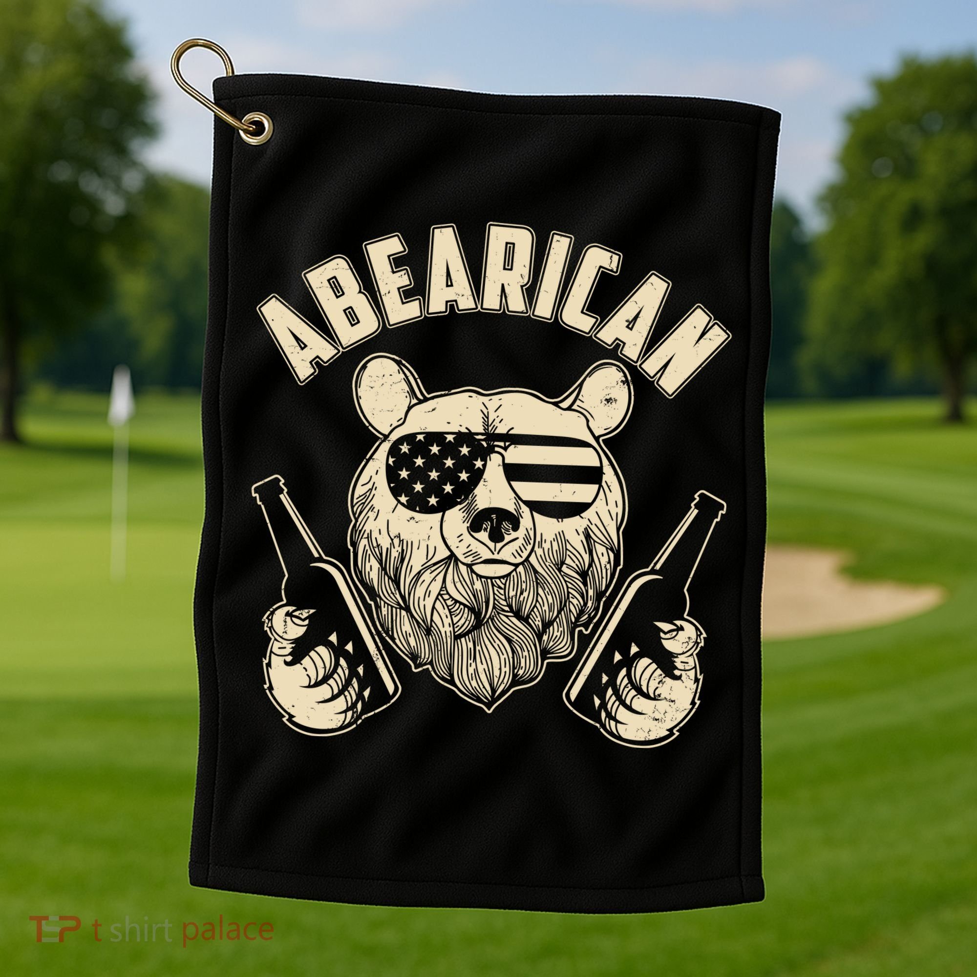 Abearican American Bear Beers Golf Towel