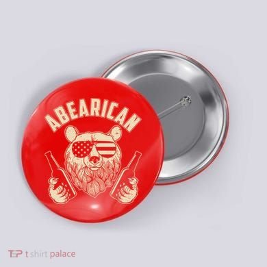Abearican American Bear Beers Button